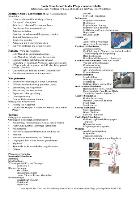 Basale StimulationÂ® in der Pflege - nydahl.de