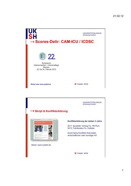 Delir CAM-ICU & ICDSC - nydahl.de