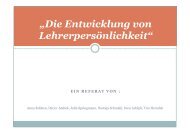 „Die Entwicklung von Lehrerpersönlichkeit“