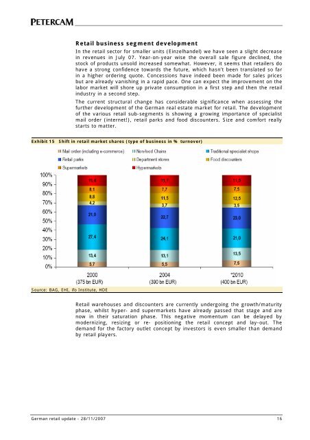 DIRECT MARKET REPORT GERMAN RETAIL - Europe Real Estate