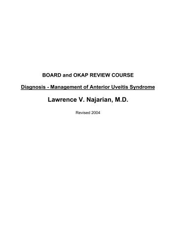 BOARD And OKAP REVIEW COURSE Diagnosis â Management Of