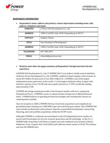 J-Power USA Development Co., Ltd. - Energy Highway