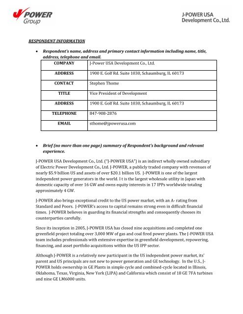 J-Power USA Development Co., Ltd. - Energy Highway