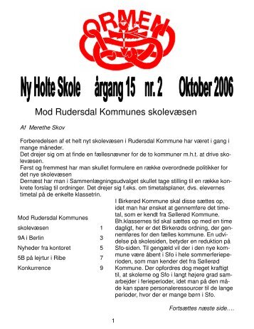 Ormen oktober 2006 - Ny Holte Skole