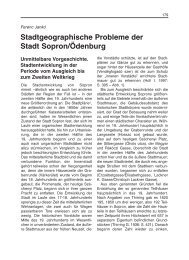 Stadtgeographische Probleme der Stadt Sopron/Ödenburg