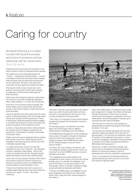 Caring for country - Northern and Yorke Natural Resources ...