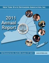 2011 Annual Report to the Membership - New York State Defenders ...