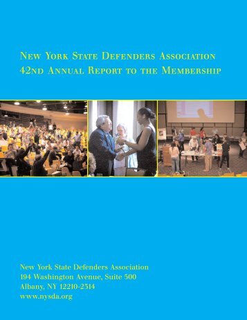 2009 Annual Report to the Membership - New York State Defenders ...