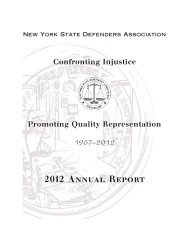 2012 Annual Report to the Membership - New York State Defenders ...