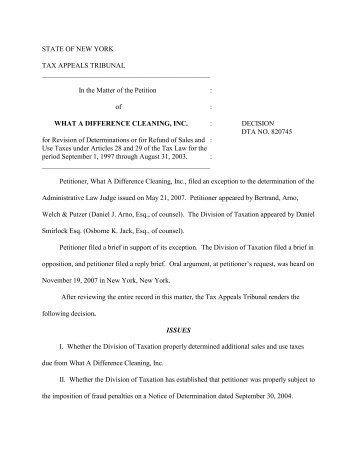 state of new york tax appeals - Tax Appeals Tribunal