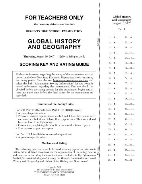 Global History And Geography Regents Conversion Chart