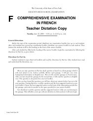 COMPREHENSIVE EXAMINATION IN FRENCH Teacher Dictation ...