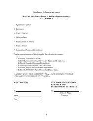 Attachment G: Sample Agreement - nyserda - New York State