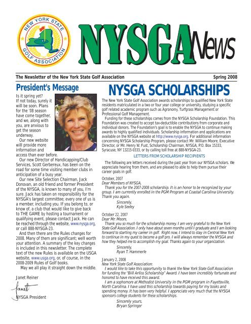 Spring 2008 - New York State Golf Association