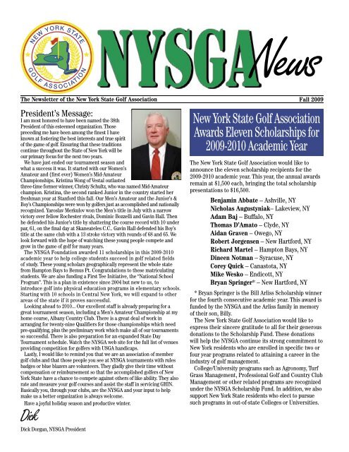 Fall 2009.indd - New York State Golf Association