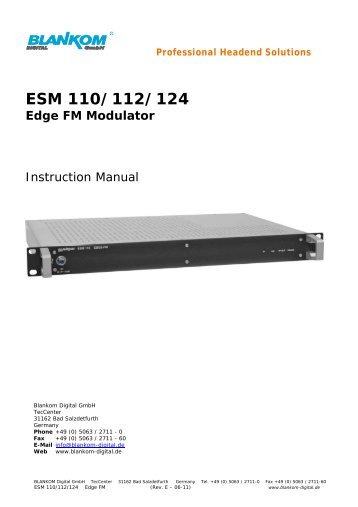 ESM 110/112/124 Edge FM Modulator - dvbc.ru
