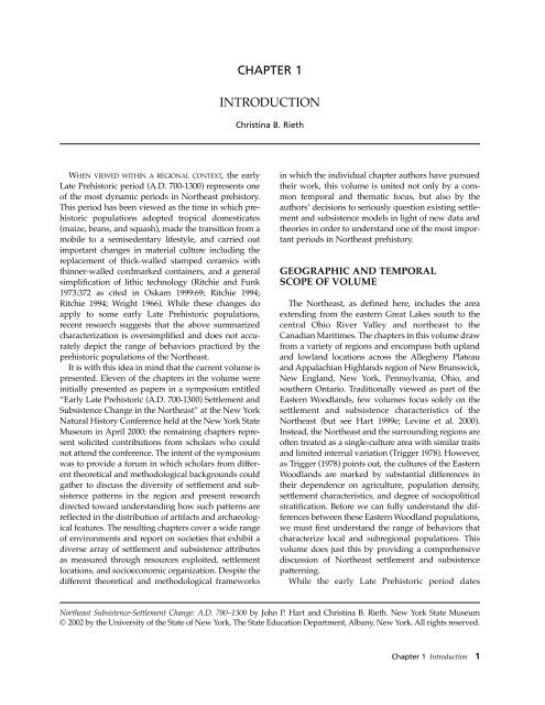 Northeast Subsistence-Settlement Change: A.D. 700 –1300