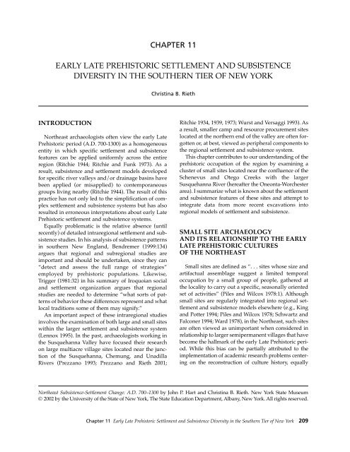 Northeast Subsistence-Settlement Change: A.D. 700 –1300