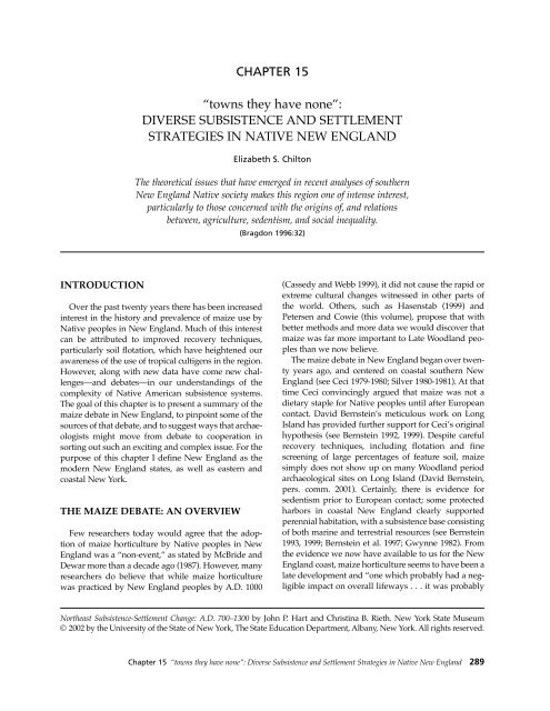 Northeast Subsistence-Settlement Change: A.D. 700 –1300