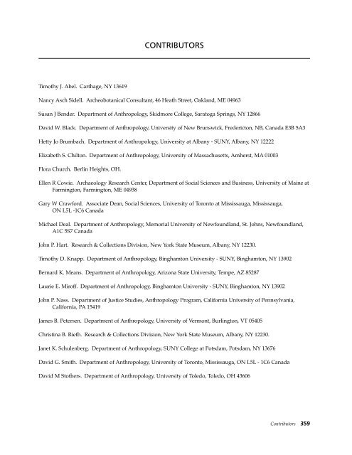 Northeast Subsistence-Settlement Change: A.D. 700 –1300