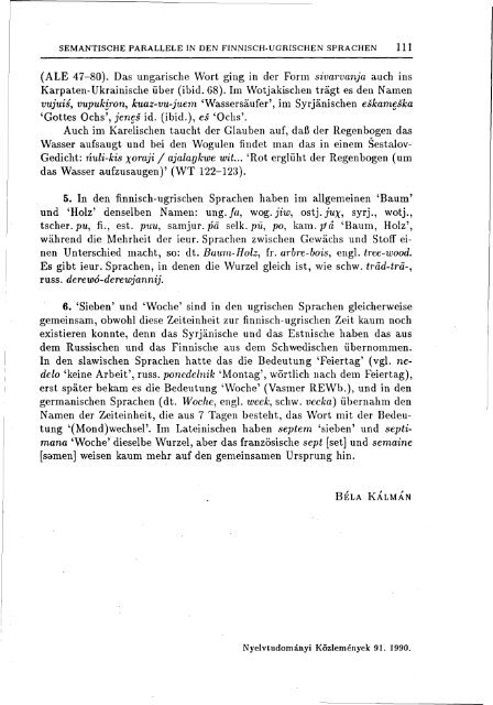 NyelvtudomÃ¡nyi kÃ¶zlemÃ©nyek 91. kÃ¶tet (1990)