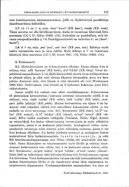 NyelvtudomÃ¡nyi kÃ¶zlemÃ©nyek 91. kÃ¶tet (1990)