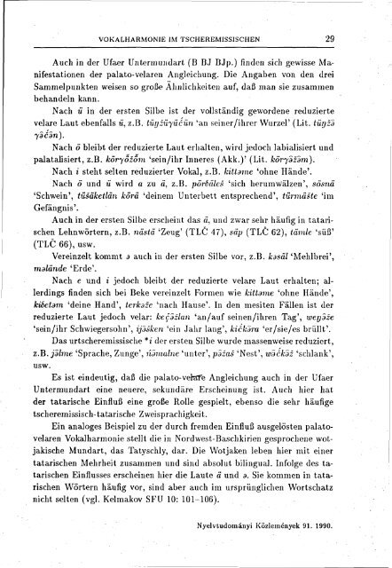 NyelvtudomÃ¡nyi kÃ¶zlemÃ©nyek 91. kÃ¶tet (1990)