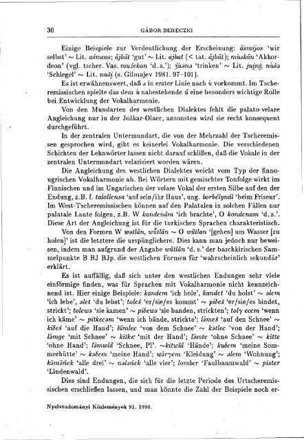 NyelvtudomÃ¡nyi kÃ¶zlemÃ©nyek 91. kÃ¶tet (1990)