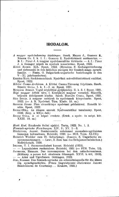 Nyelvtudományi közlemények 46. kötet (1923) - MTA ...