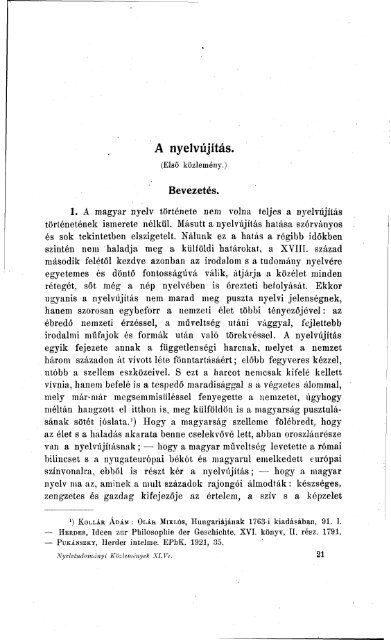 Nyelvtudományi közlemények 46. kötet (1923) - MTA ...