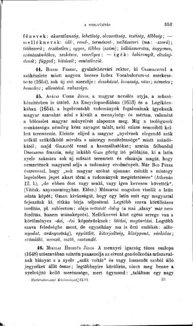 Nyelvtudományi közlemények 46. kötet (1923) - MTA ...