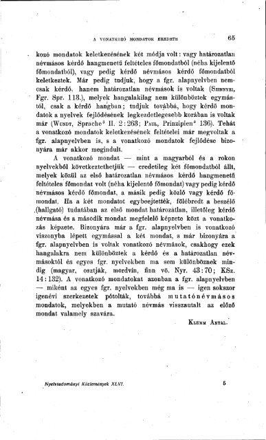 Nyelvtudományi közlemények 46. kötet (1923) - MTA ...