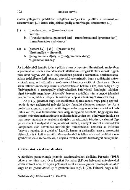 Nyelvtudományi közlemények 95. kötet (1996-1997) - MTA ...