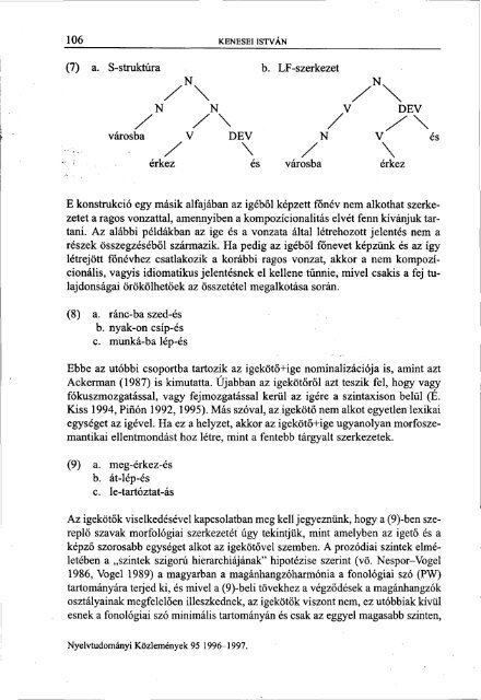 Nyelvtudományi közlemények 95. kötet (1996-1997) - MTA ...