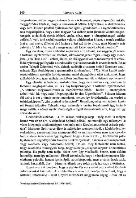 Nyelvtudományi közlemények 95. kötet (1996-1997) - MTA ...