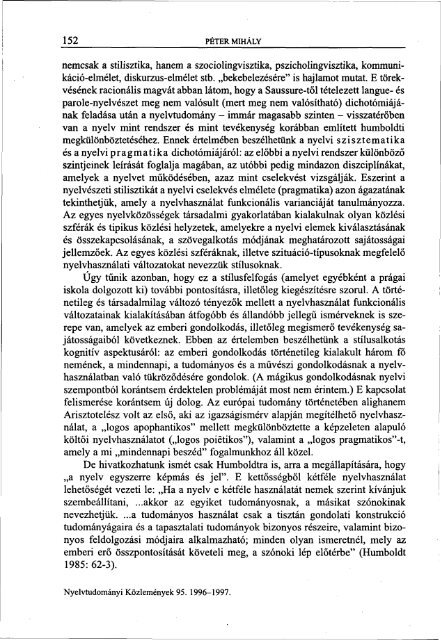 Nyelvtudományi közlemények 95. kötet (1996-1997) - MTA ...