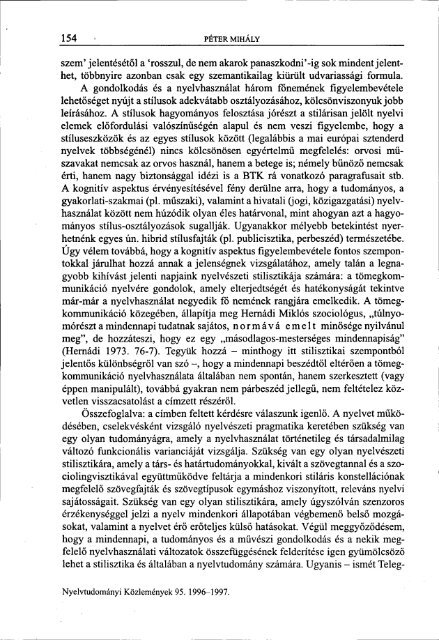 Nyelvtudományi közlemények 95. kötet (1996-1997) - MTA ...