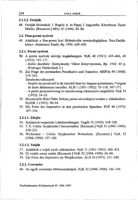 Nyelvtudományi közlemények 95. kötet (1996-1997) - MTA ...