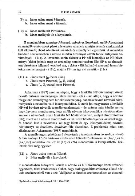 Nyelvtudományi közlemények 95. kötet (1996-1997) - MTA ...