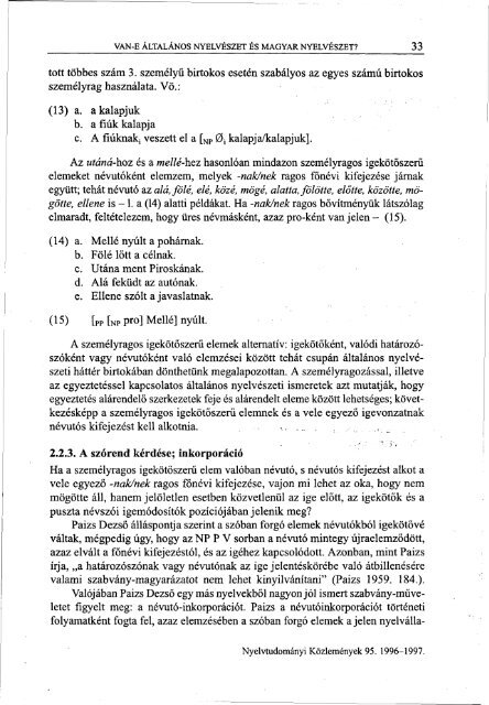 Nyelvtudományi közlemények 95. kötet (1996-1997) - MTA ...