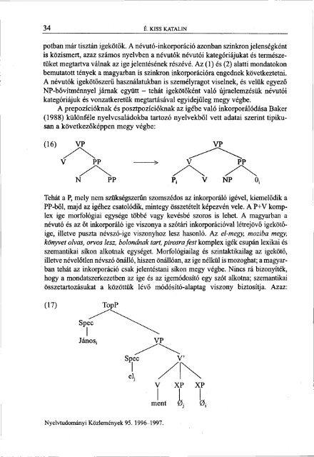 Nyelvtudományi közlemények 95. kötet (1996-1997) - MTA ...