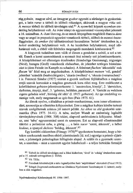 Nyelvtudományi közlemények 95. kötet (1996-1997) - MTA ...