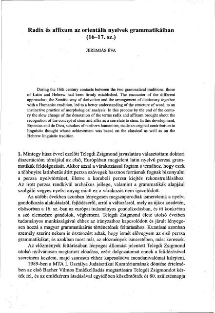 Nyelvtudományi közlemények 95. kötet (1996-1997) - MTA ...