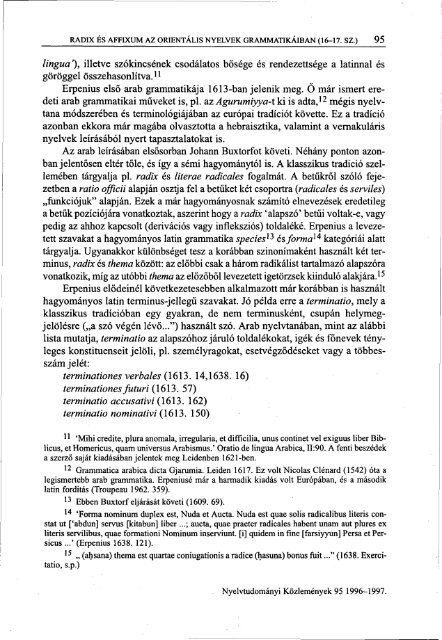 Nyelvtudományi közlemények 95. kötet (1996-1997) - MTA ...