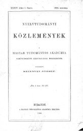 Nyelvtudományi közlemények 34. kötet (1904)