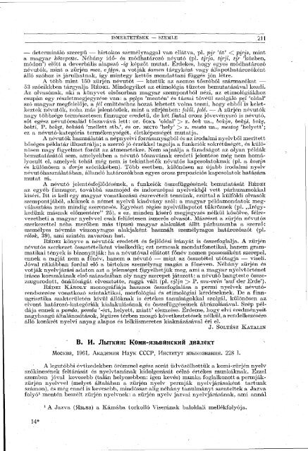 Nyelvtudományi közlemények 65. kötet (1963)