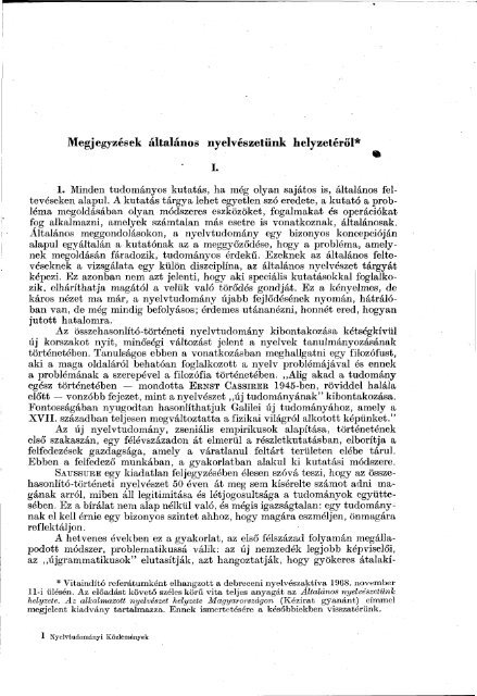 Nyelvtudományi közlemények 71. kötet (1969) - MTA ...