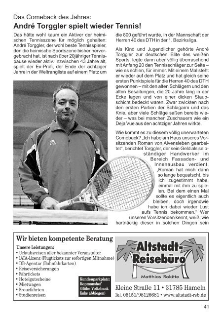 Sonntag, dem 1. April 2012 - Deutscher Tennisverein Hameln