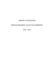 ministry of education service managers' collective agreement 2010