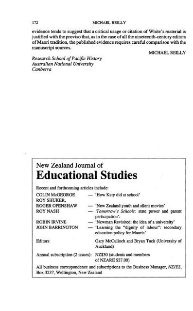 John White - New Zealand Journal of History